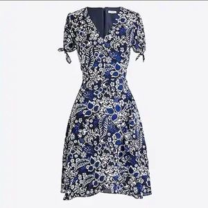 J.Crew Printed Faux Wrap Dress Sz 2